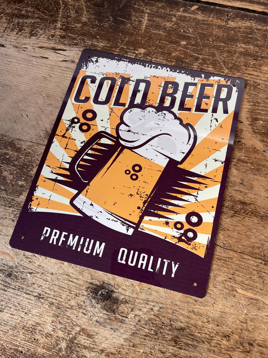 Cold Beer | Metal Sign Pub Bar Plaque