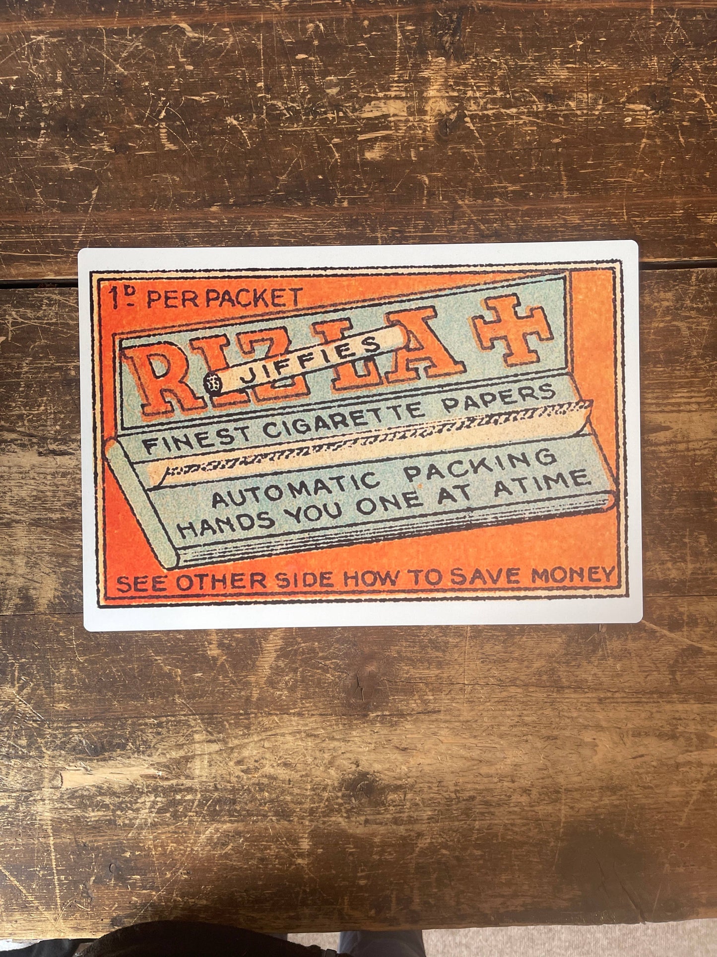 Rizla Jiffies Cigarette Papers Metal Advertising Wall Sign