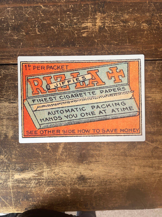 Rizla Jiffies Cigarette Papers Metal Advertising Wall Sign