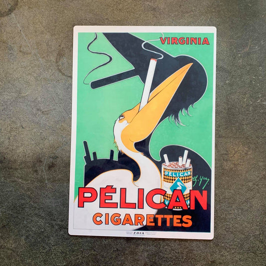 Pelican Cigarettes Metal Advertising Wall Sign