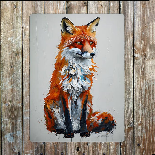 Vivid Fox Portrait | Metal Sign Plaque