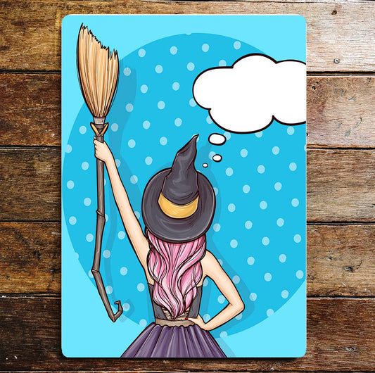 Witch Pop Art Halloween | Metal Wall Sign Plaque