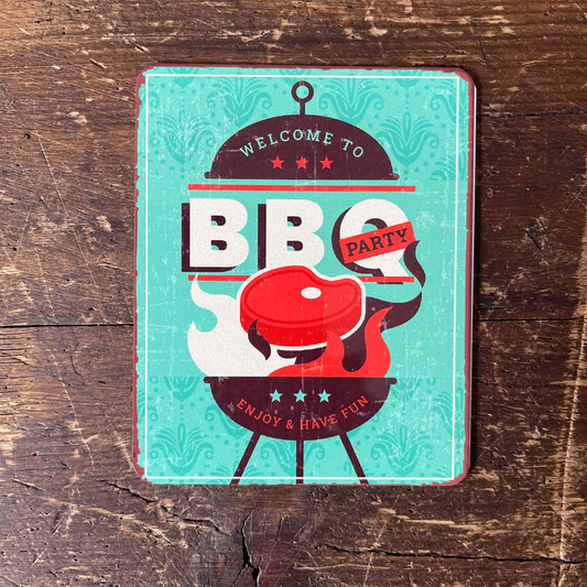 Welcome To BBQ Meat | Metal Sign Plaque