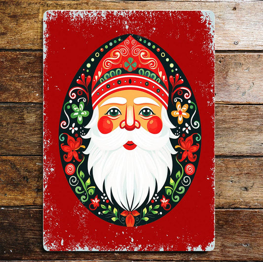 Father Christmas decoration Wall Art | Metal Sign Plaque