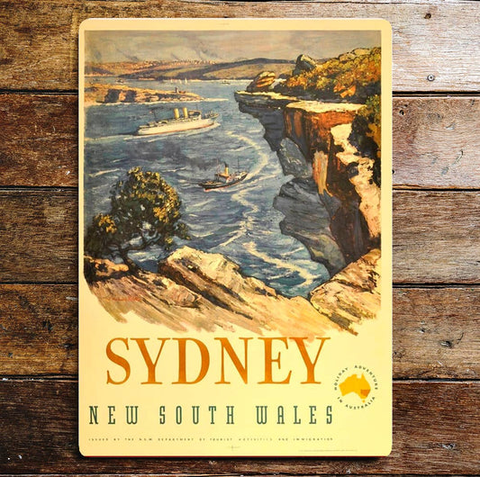 Sydney Australia Travel Metal Travel Wall Sign