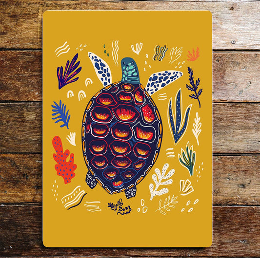 Turtle Sea Life Nature Reef Art | Metal Sign Plaque