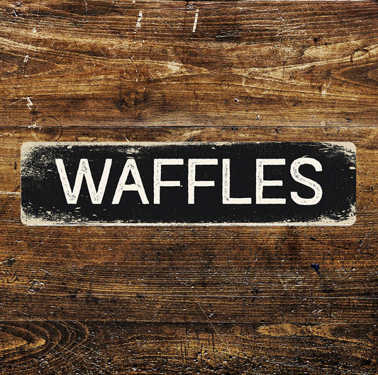 Waffles Kitchen Sign Metal Long Sign Plaque