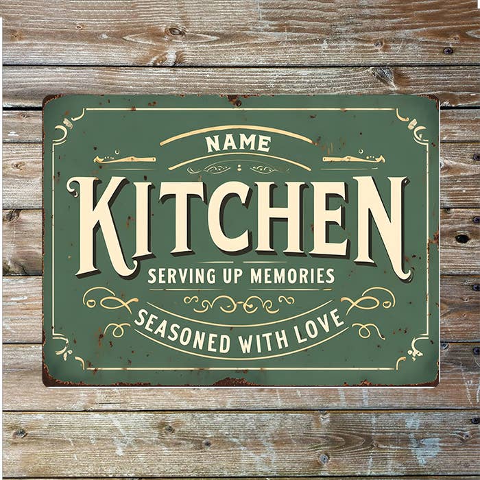 Kitchen Memories Name Custom Personalised | Metal Wall Sign