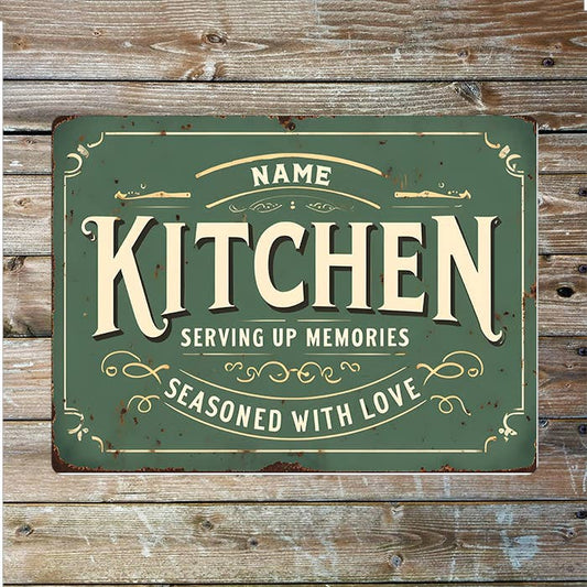 Kitchen Memories Name Custom Personalised | Metal Wall Sign