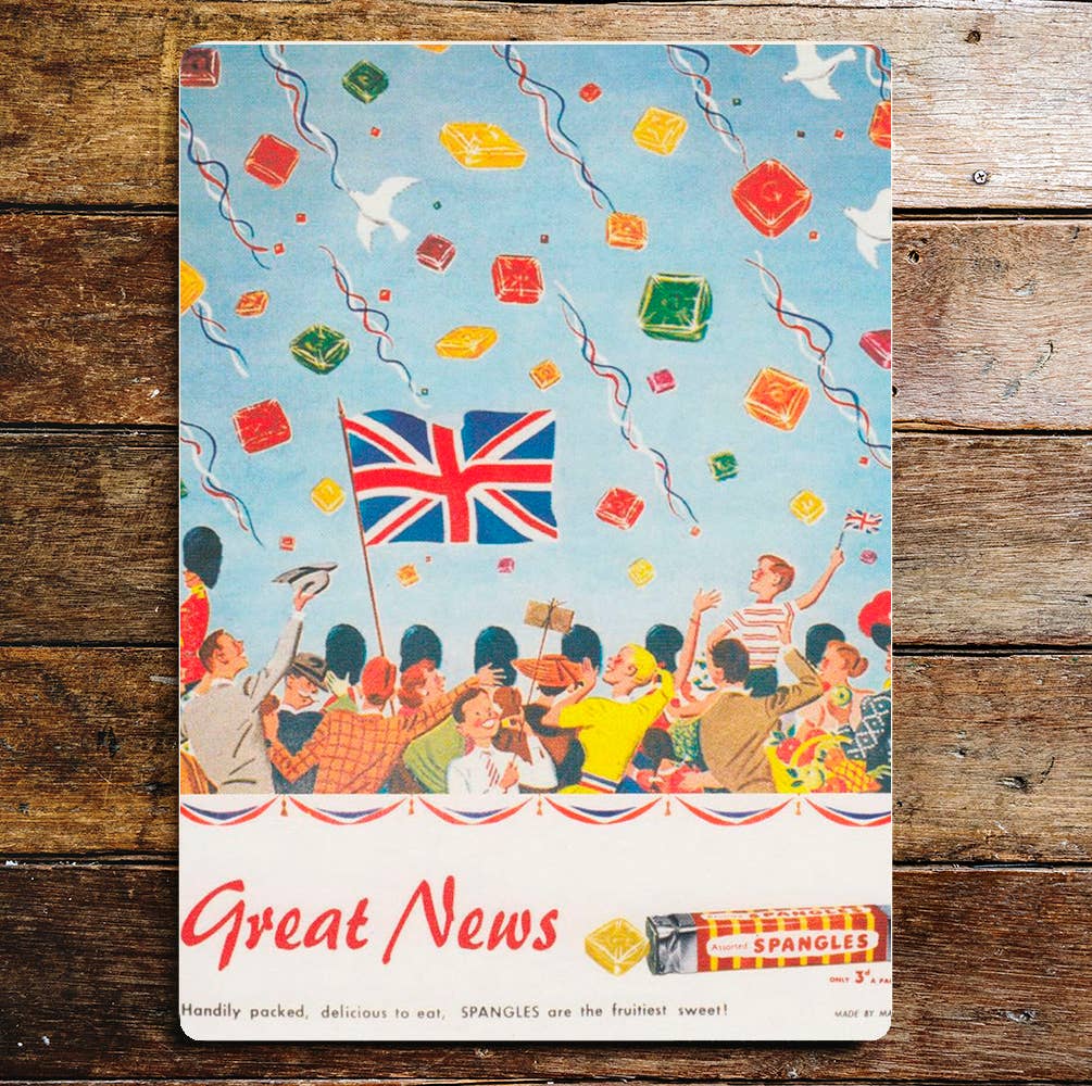 Great News Spangles British | Metal Sign