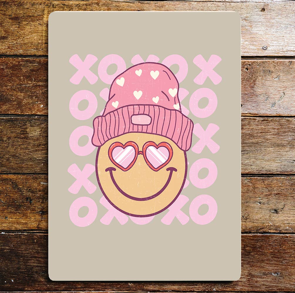 Heart Hats xoxo Dinosaur Valentines | Metal Sign Plaque