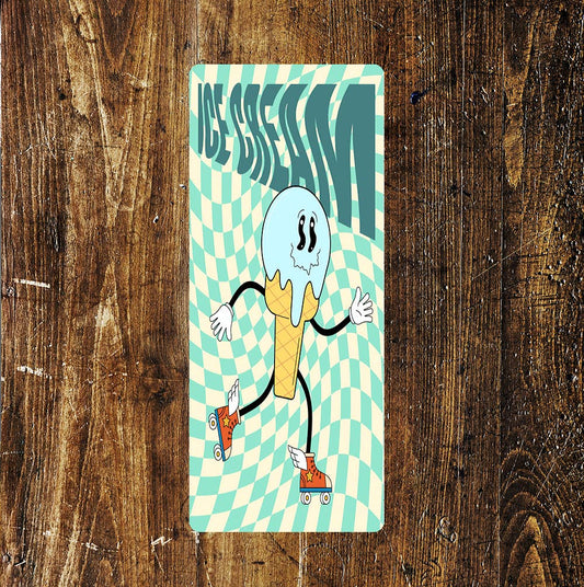 Ice Cream Running Retail Notice colourful Art | Metal Sign
