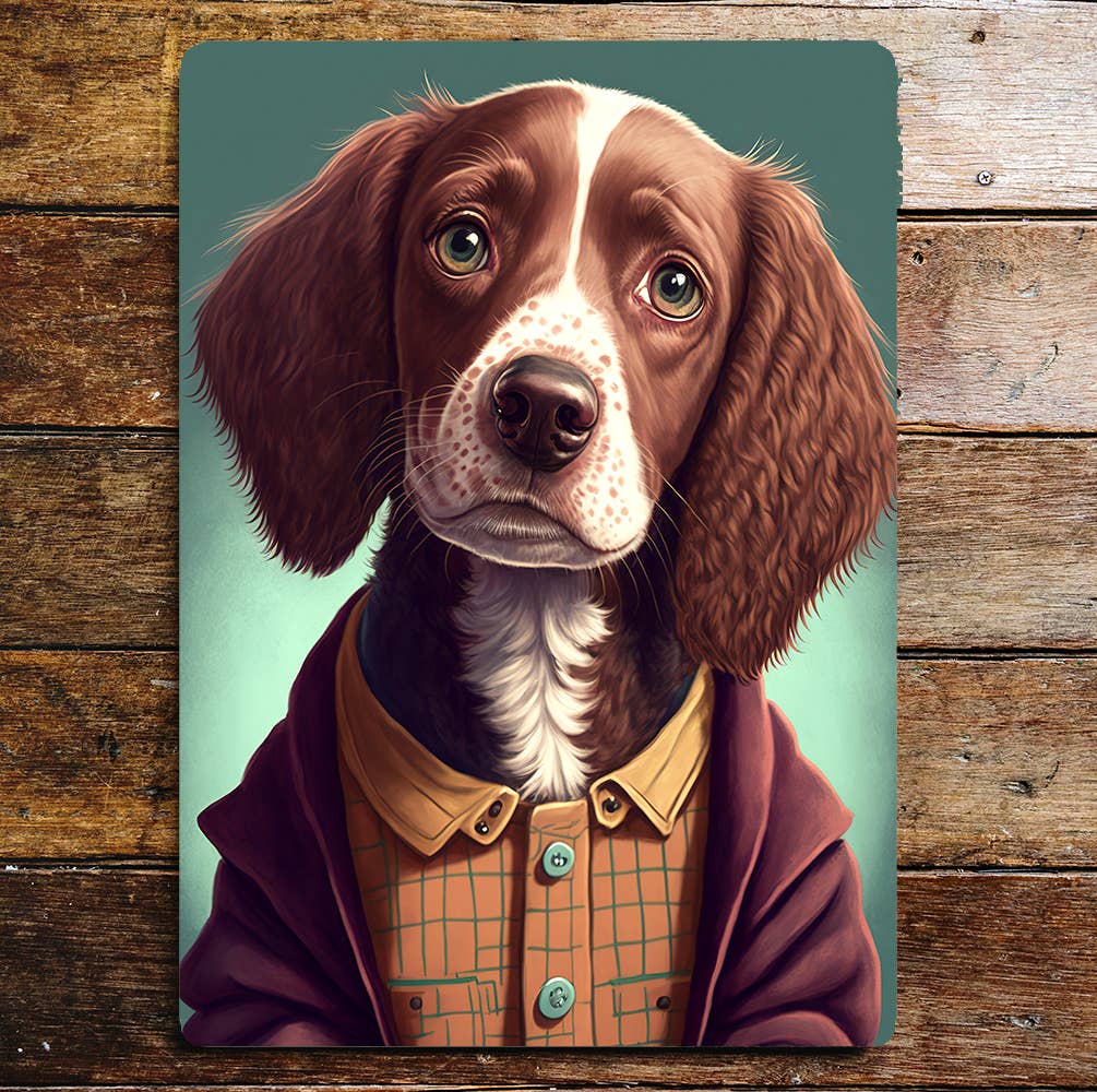 Dog Head Portrait Cute Funny Jacket | Metal Sign Plaque