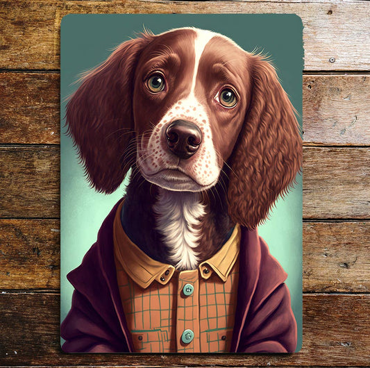 Dog Head Portrait Cute Funny Jacket | Metal Sign Plaque