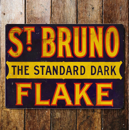 St Bruno Tobacco standard dark flake Metal Sign plaque