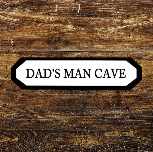 Dad's Mancave Metal Long Sign Plaque