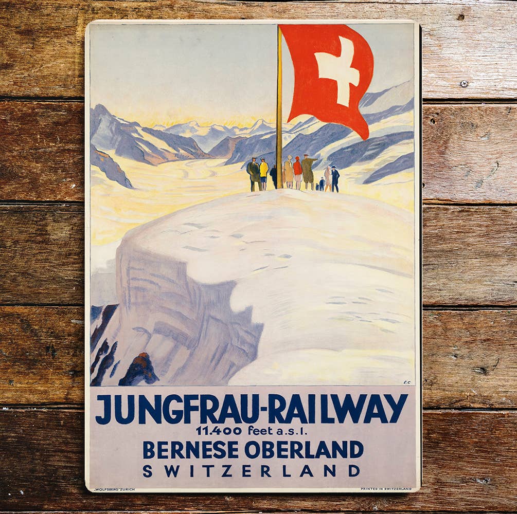 Jungfrau Railway, Switzerland | Metal Wall Sign Plaque
