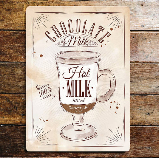 Hot Chocolate recipe Kitchen Art | Metal Sign Plaque