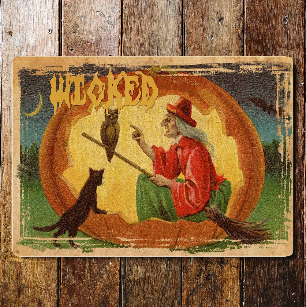 happy Halloween Wicked Witch | Metal Wall Sign Plaque