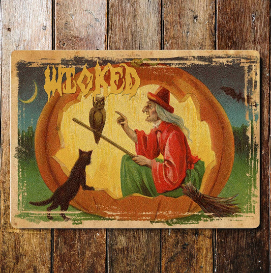 happy Halloween Wicked Witch | Metal Wall Sign Plaque
