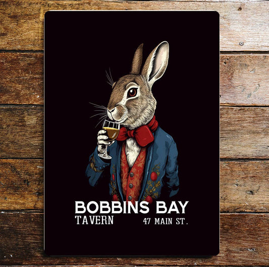 Rabbit Tavern Art Metal Sign Plaque