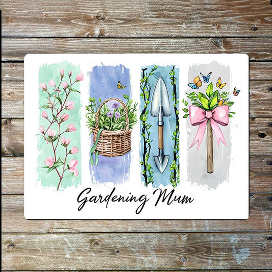 Garden Mum | Watercolour Illustration | Metal Sign Plaque