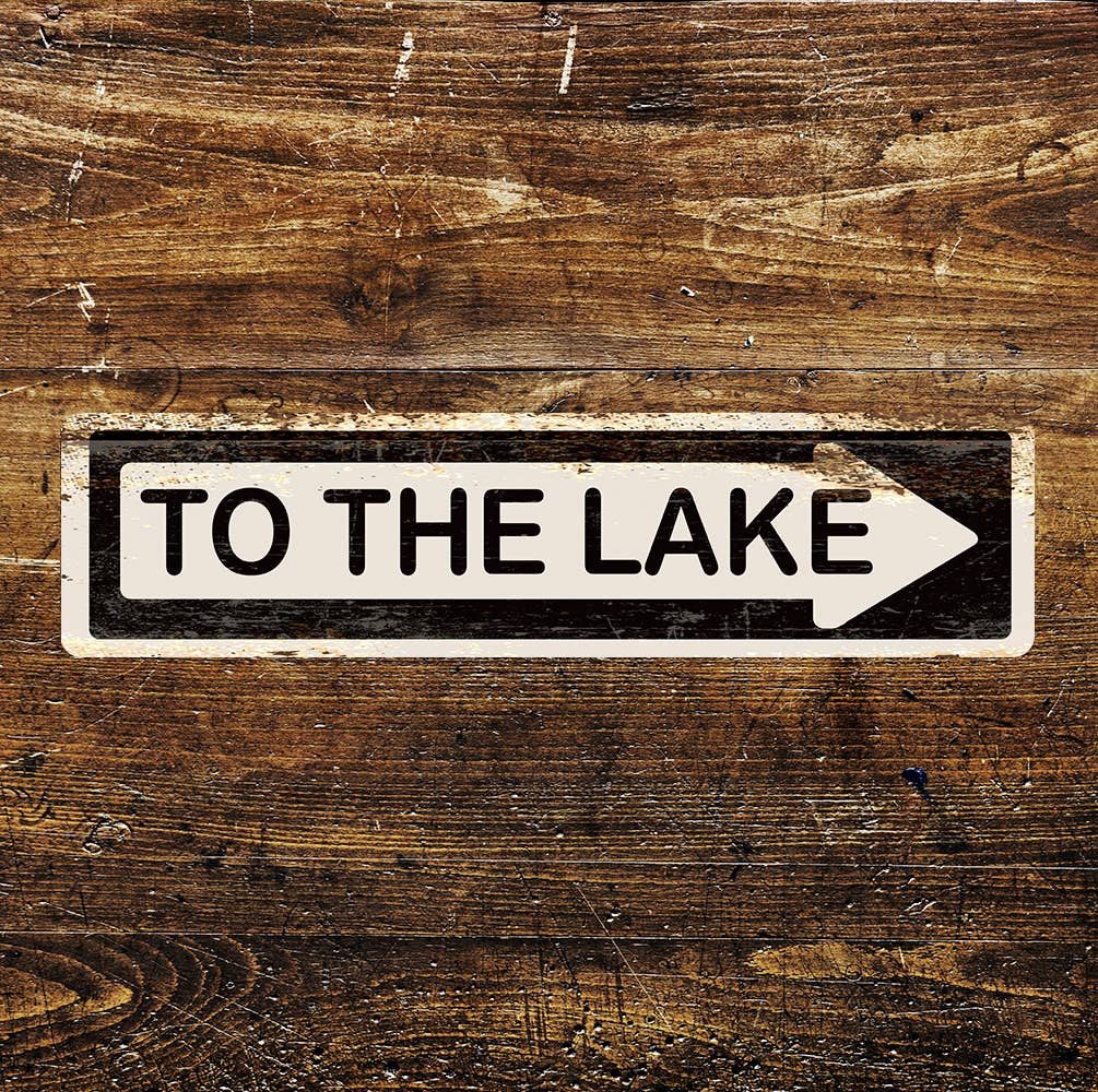 To the lake Metal Long Sign Plaque