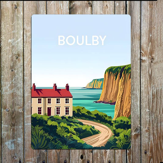 Travel Poster Style Scenic Boulby Coast | Metal Sign Plaque