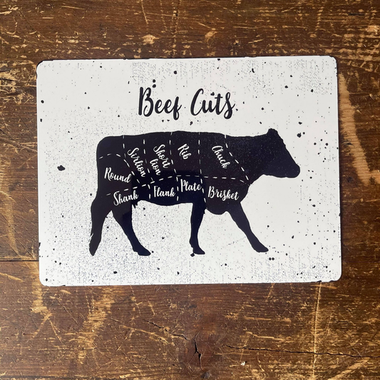Farmhouse kitchen Butchers Cuts Of Cow | Metal Sign Plaque