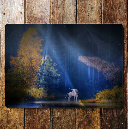 Unicorn Woods Mystical Mythical | Metal Sign Plaque