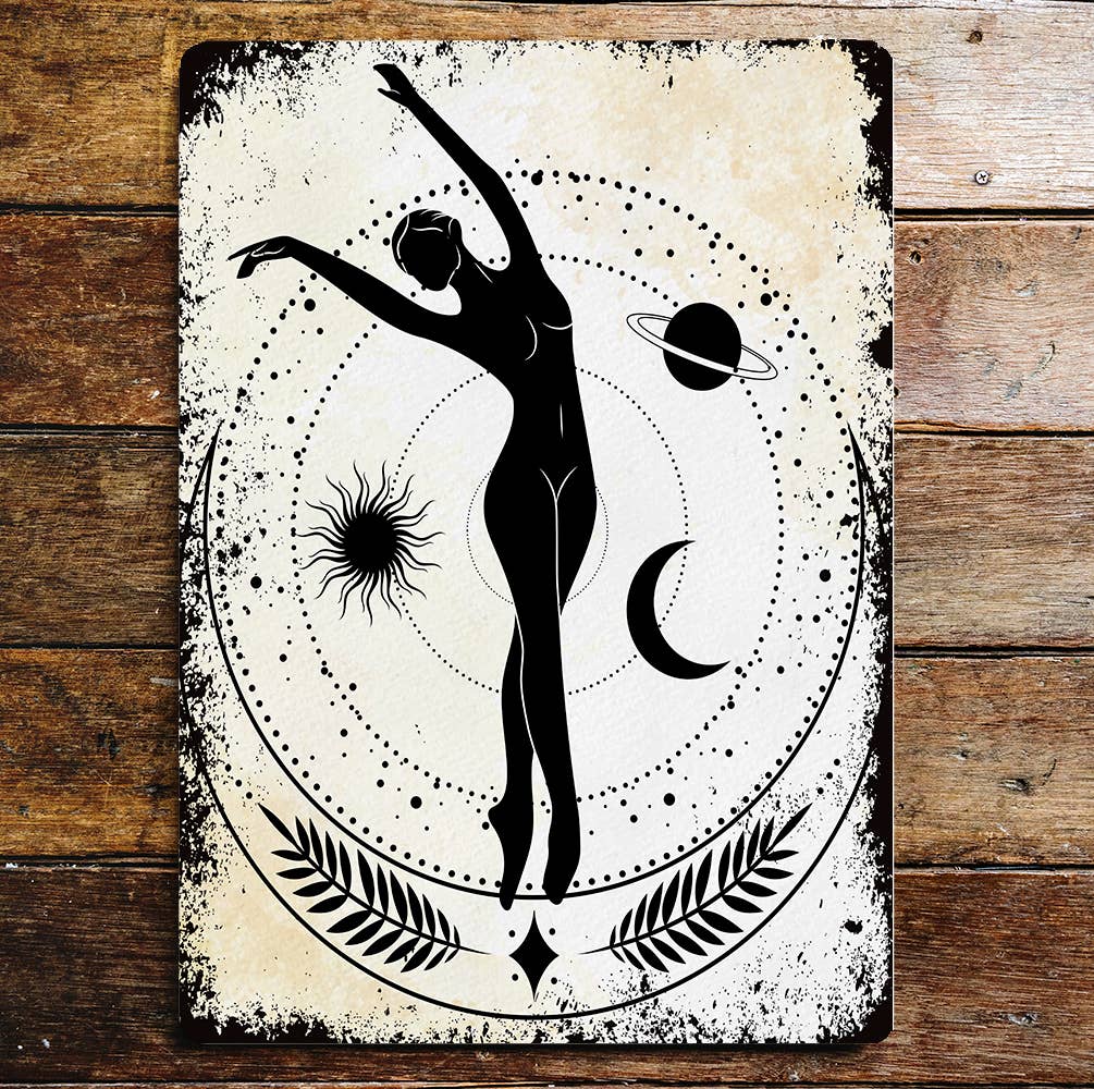 Moon Goddess mystical | Metal Wall Sign Plaque