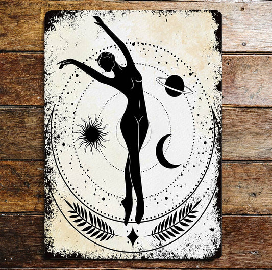 Moon Goddess mystical | Metal Wall Sign Plaque
