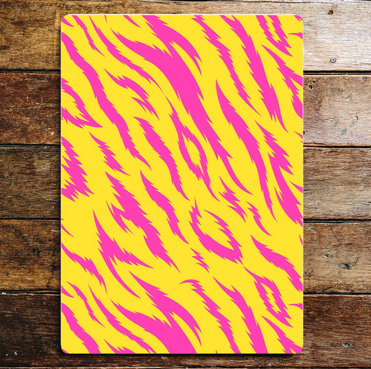 Pink tiger texture art Metal Sign Plaque