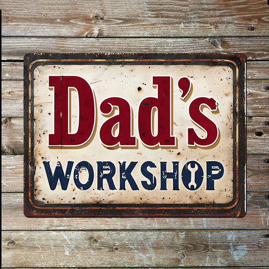 Vintage Dad's Workshop | Father's Day | Metal Sign Plaque