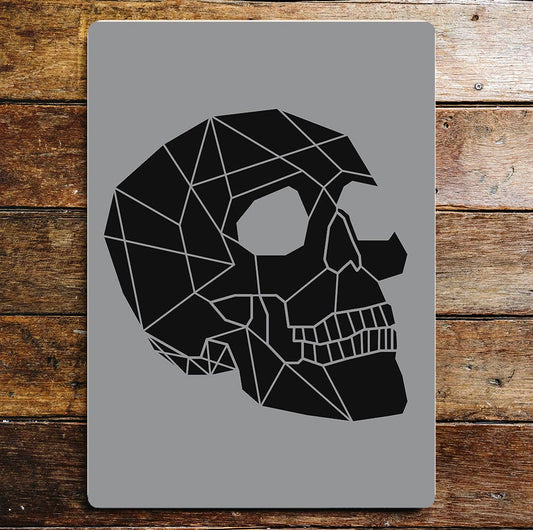 Skull Pieces Black Metal Wall Sign