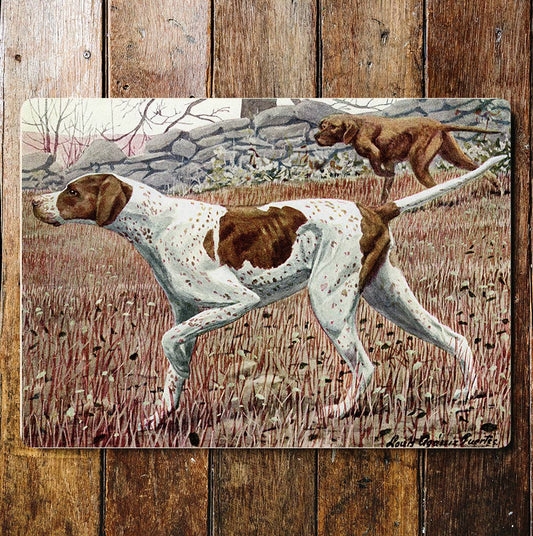 Pointer Dog Field Animals Metal Wall Sign