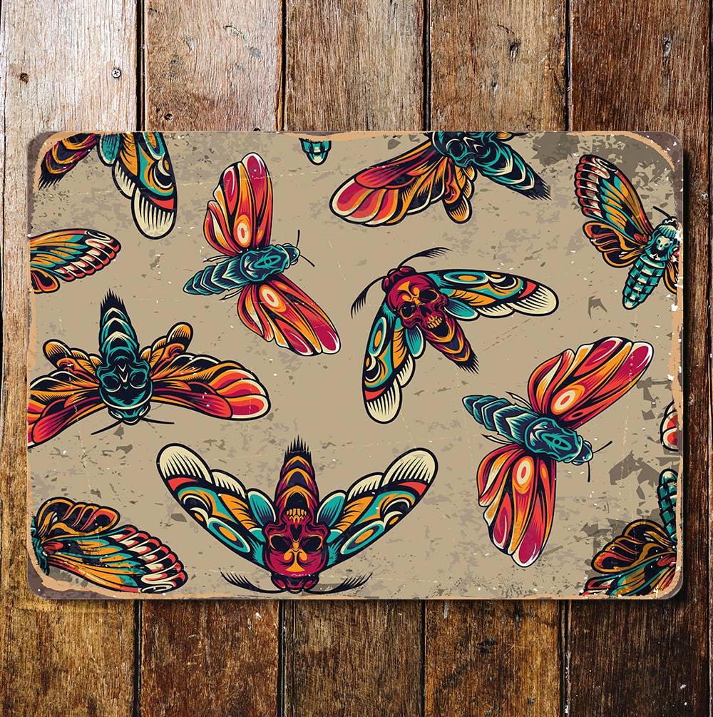 Death Moth | Metal Wall Sign Plaque