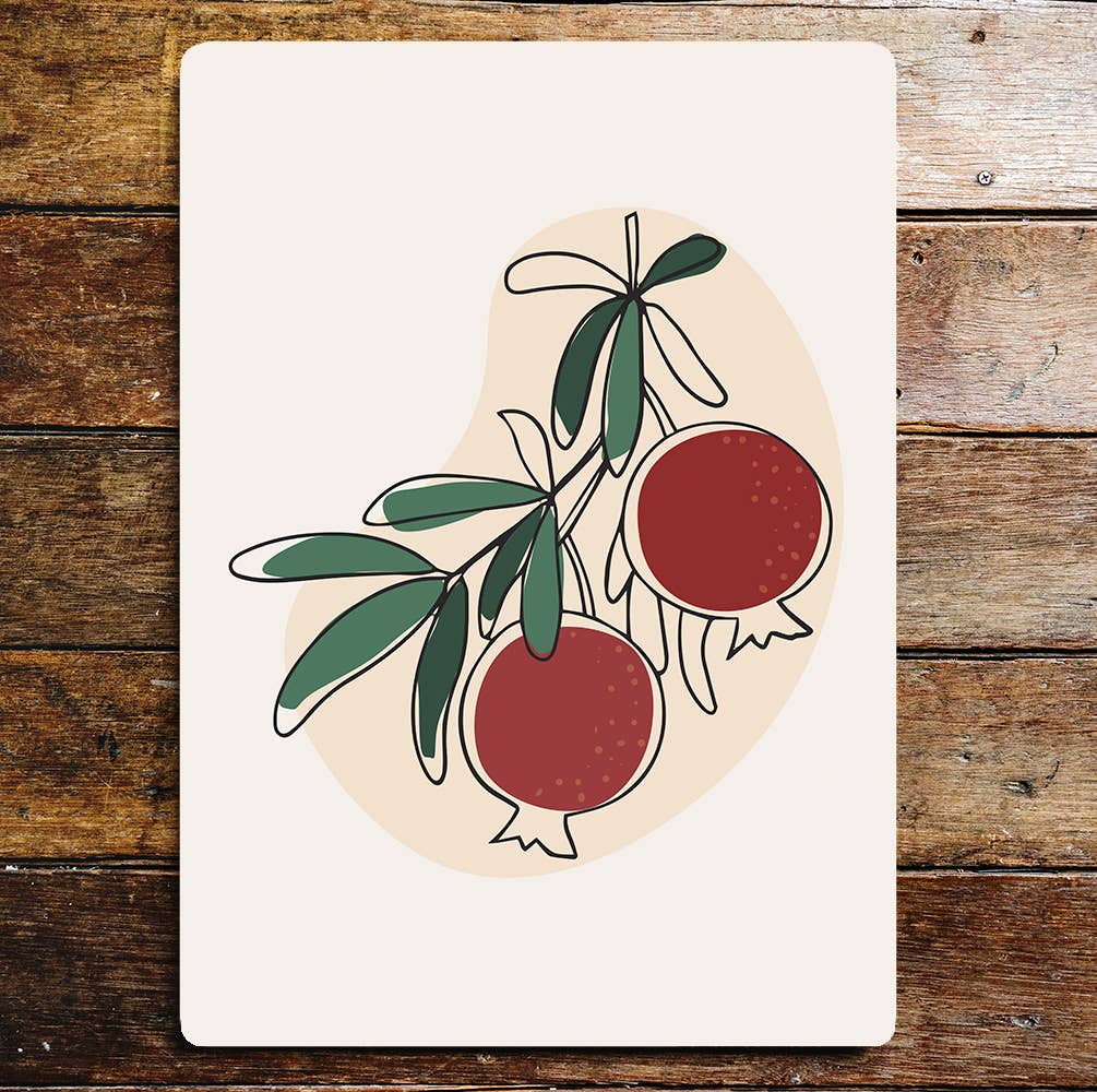 Pomegranate Fruits Kitchen Metal Wall Sign