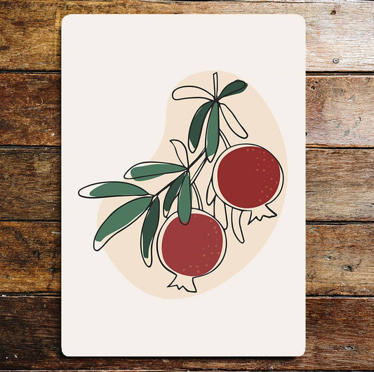 Pomegranate Fruits Kitchen Metal Wall Sign