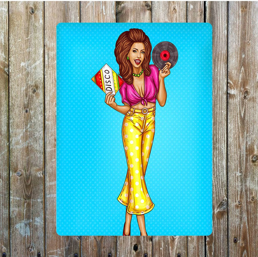 Disco Records Flare Polka Dot Pants | Metal Sign Plaque