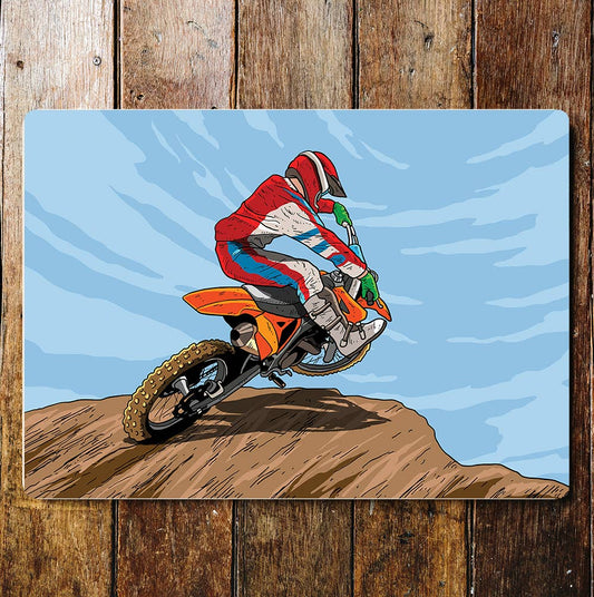Super motto Motocross Dirt Bike Rider Metal Sign plaque