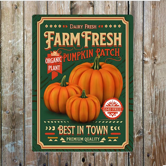 Farm Fresh Pumpkin Patch Best In Town | Metal Sign Plaque