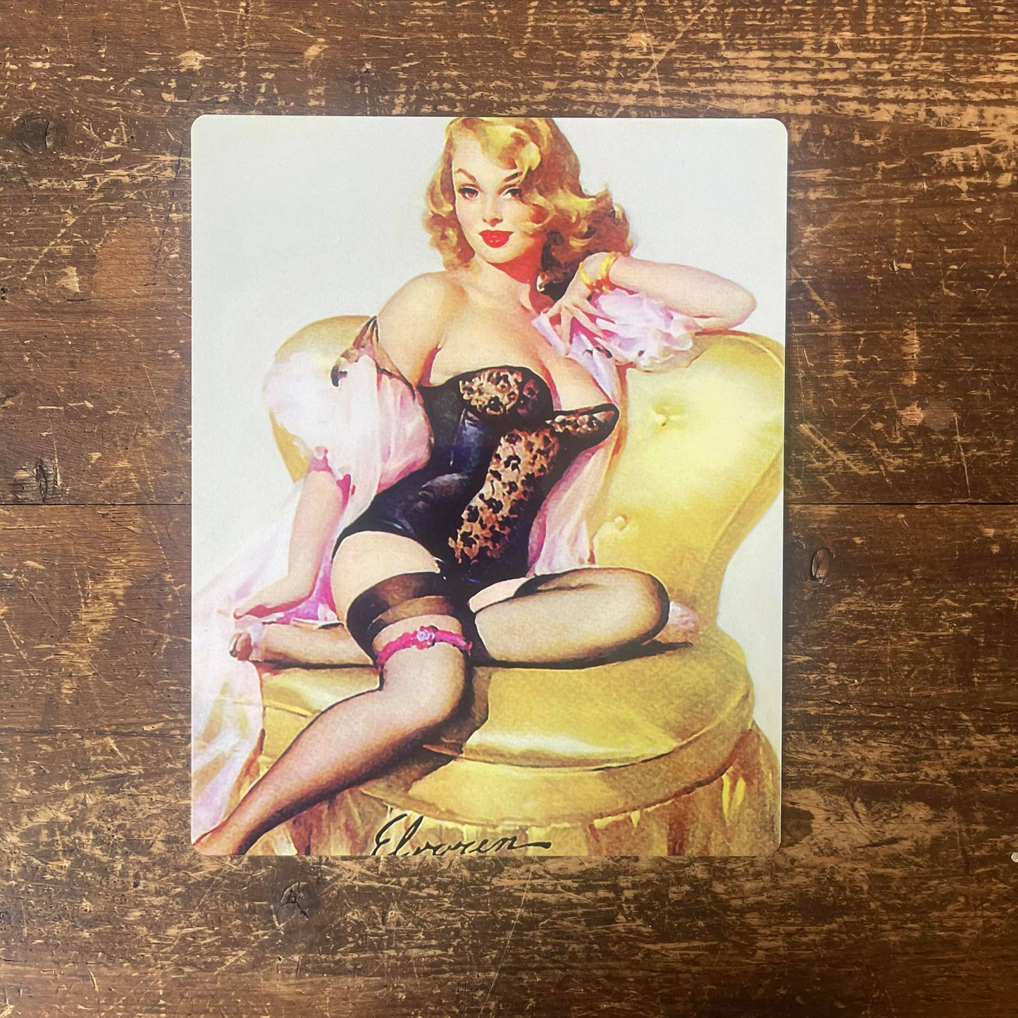 Pinup Girl Chair Metal Pin Up Girl Wall Sign