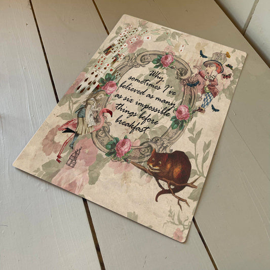 Alice in wonderland, Six Impossible things | Metal Sign