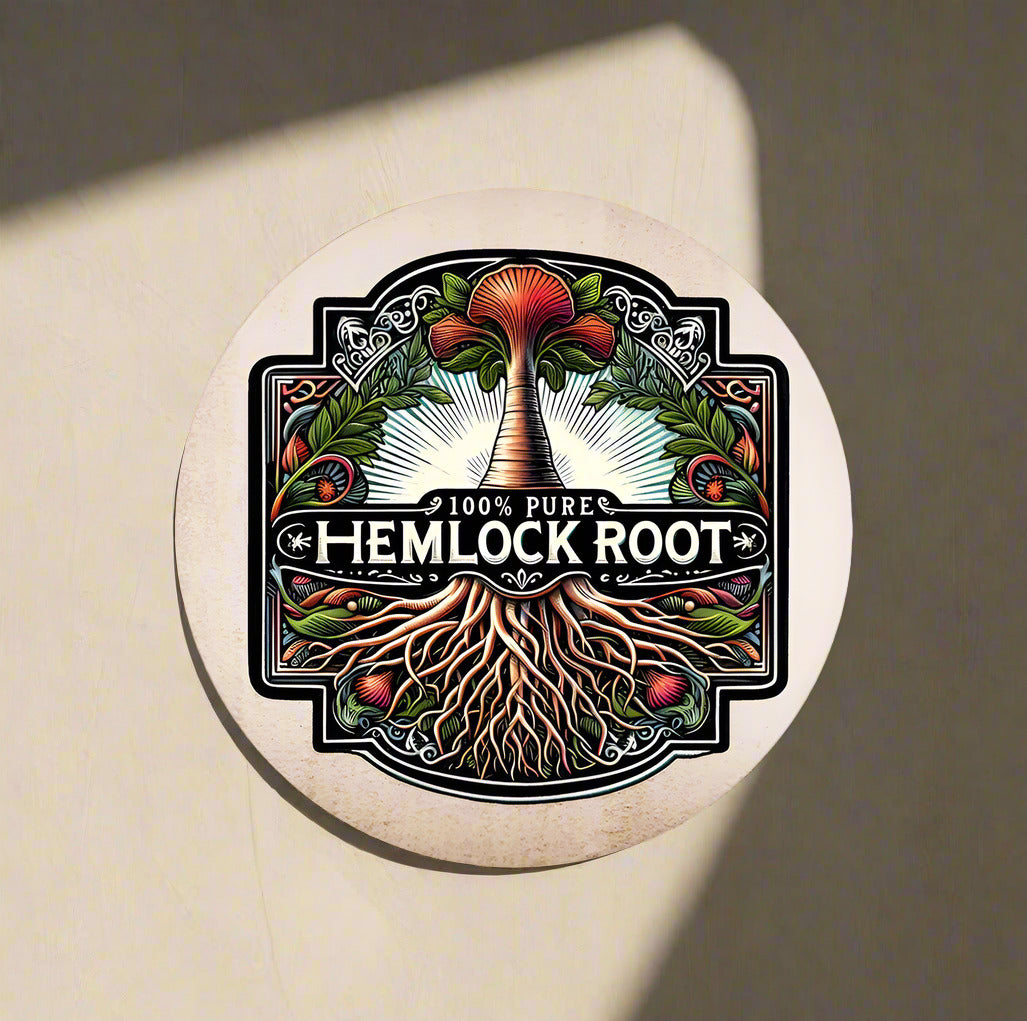 100% Pure Hemlock Potions | Witch Halloween | Circle Metal Sign