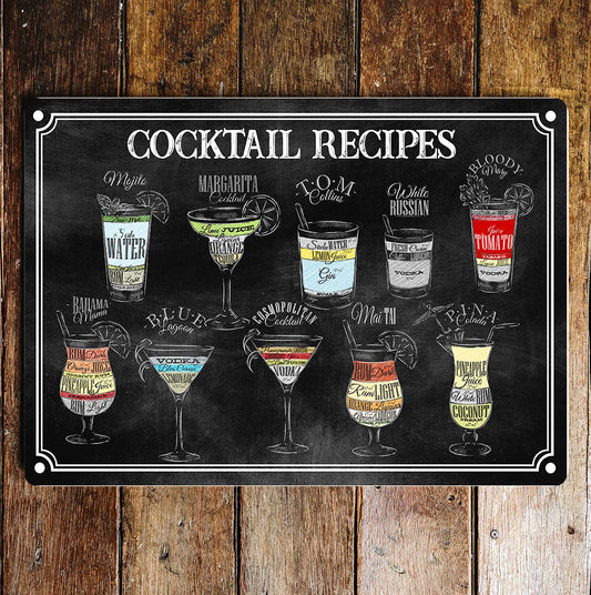 Cocktail Bar Pub Kitchen Vintage Look | Metal Wall Sign