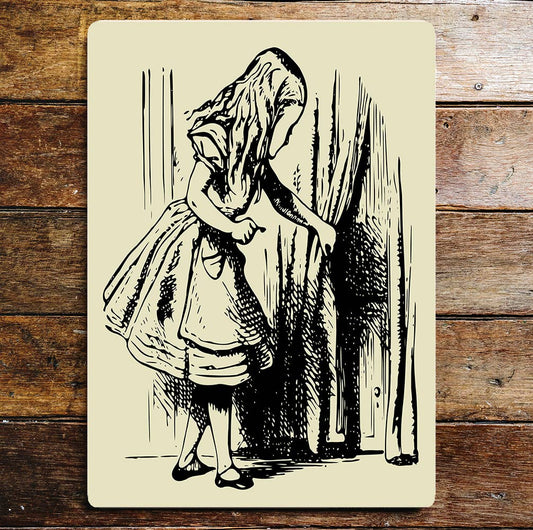Alice in Wonderland curtain | Metal Wall Sign Plaque