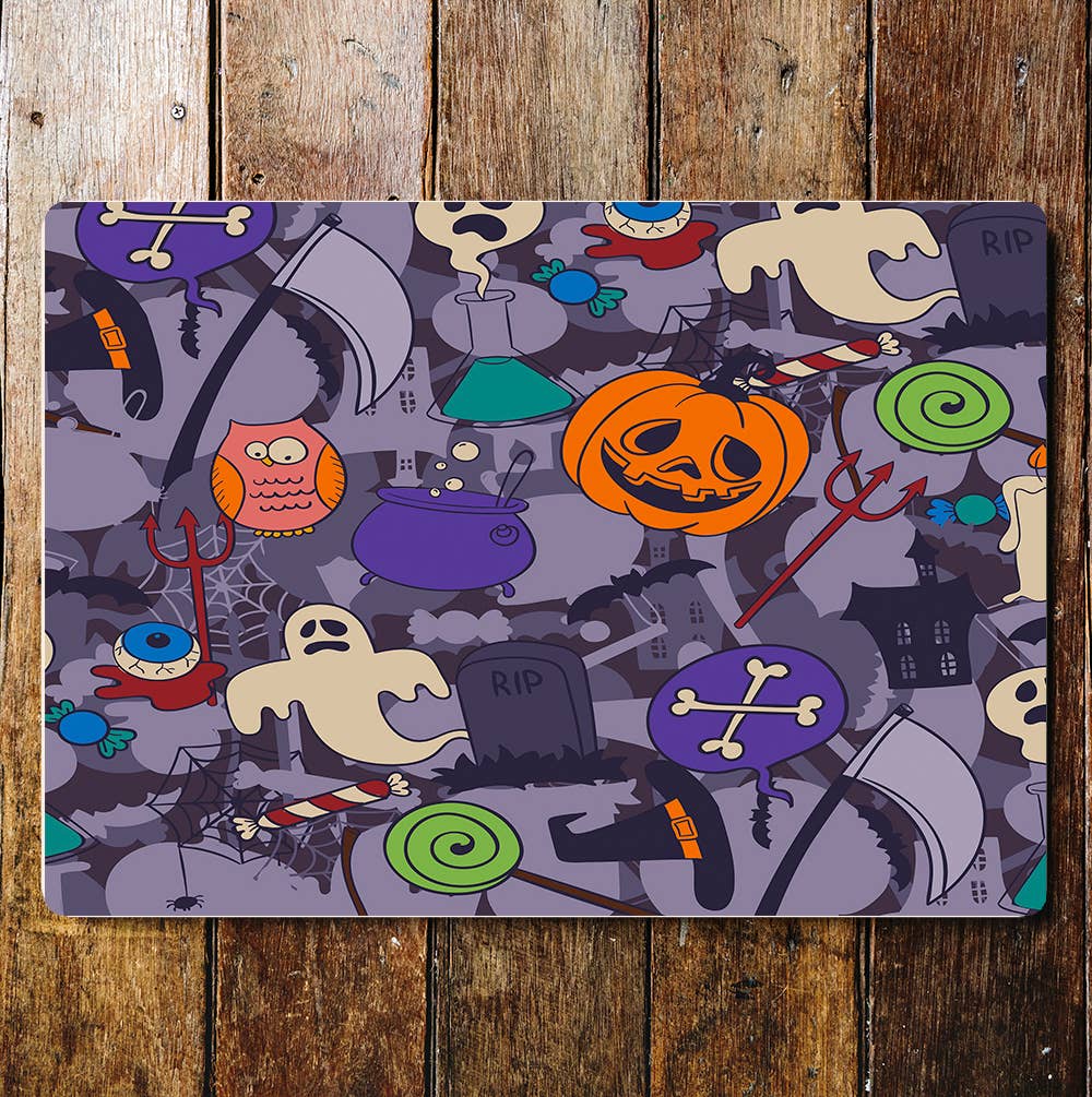 Crazy Halloween Pattern | Metal Wall Sign Plaque