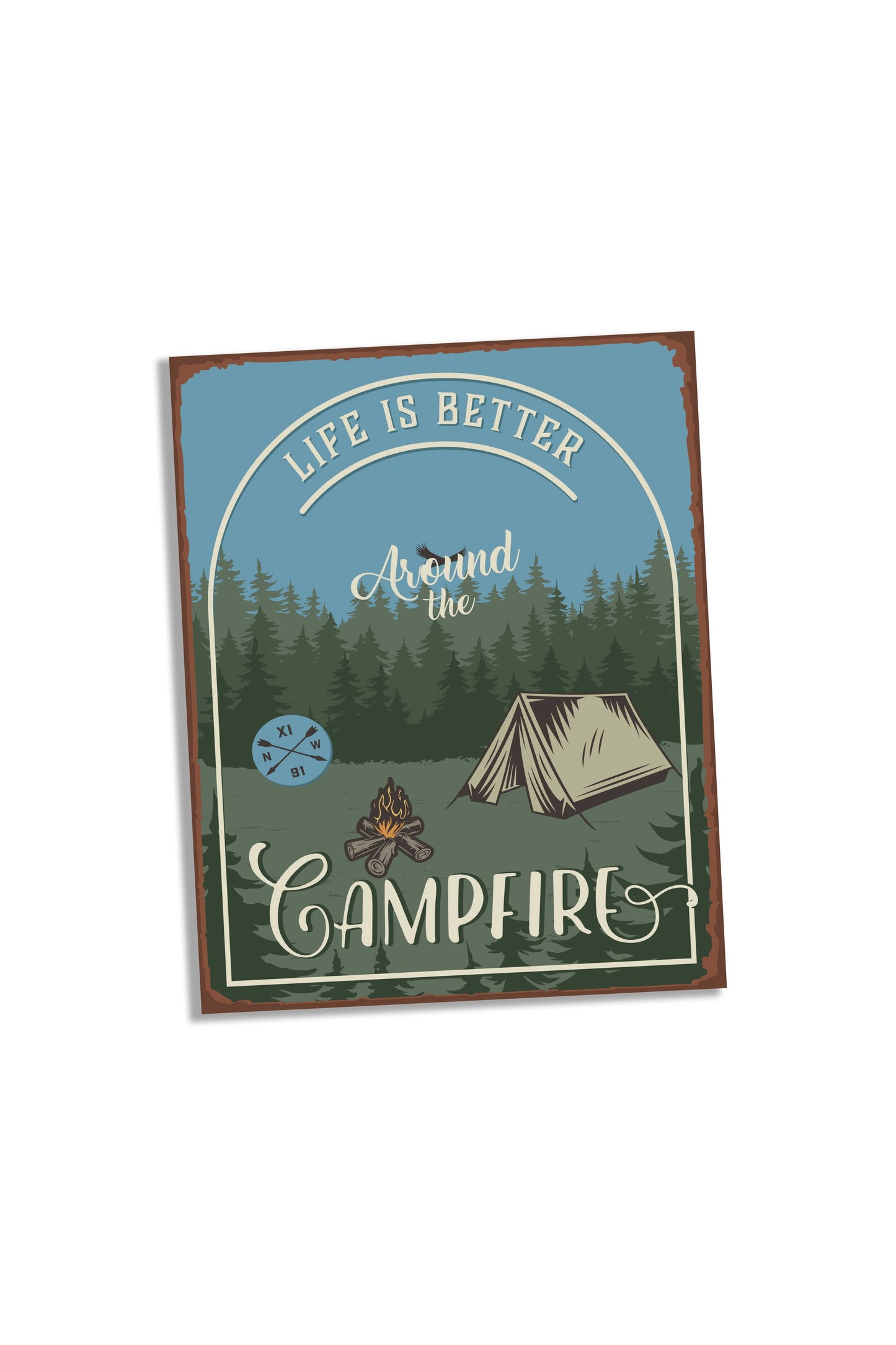 Life better around the campfire Camping | Metal Sign Plaque