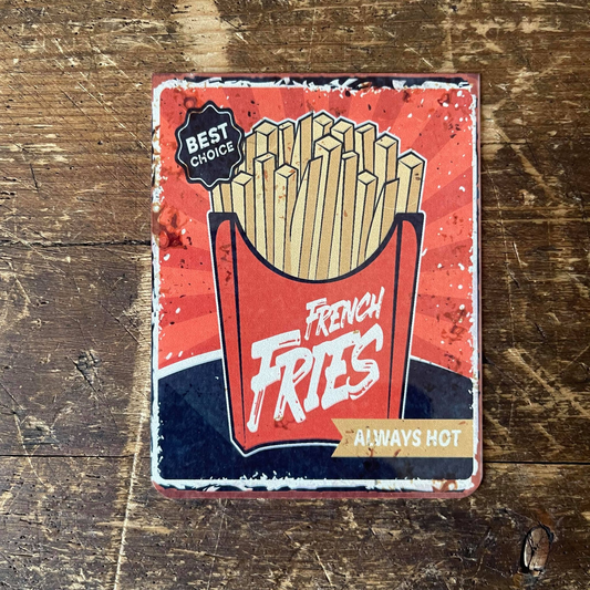 Retro French Fries Metal Vintage Wall Sign